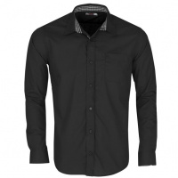 Mens Long Sleeve Warrington Shirt - Black, Navy Blue